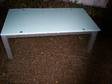 COFFEE TABLE,  Grey metal base with heavy duty glass top-....