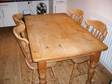£100 - PINE TABLE and chairs,  Solid