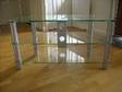 TV STAND in Clear Glass & Silver. Beautiful as new....