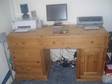 £65 - SOLID UNTREATED pine computer/office desk.